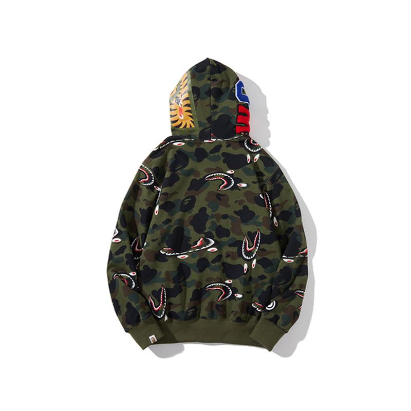 Bathing Ape Jacket Autumn and Winter Camouflage Men's and Women's Casual Camouflage Thin Sweater Baggy Coat